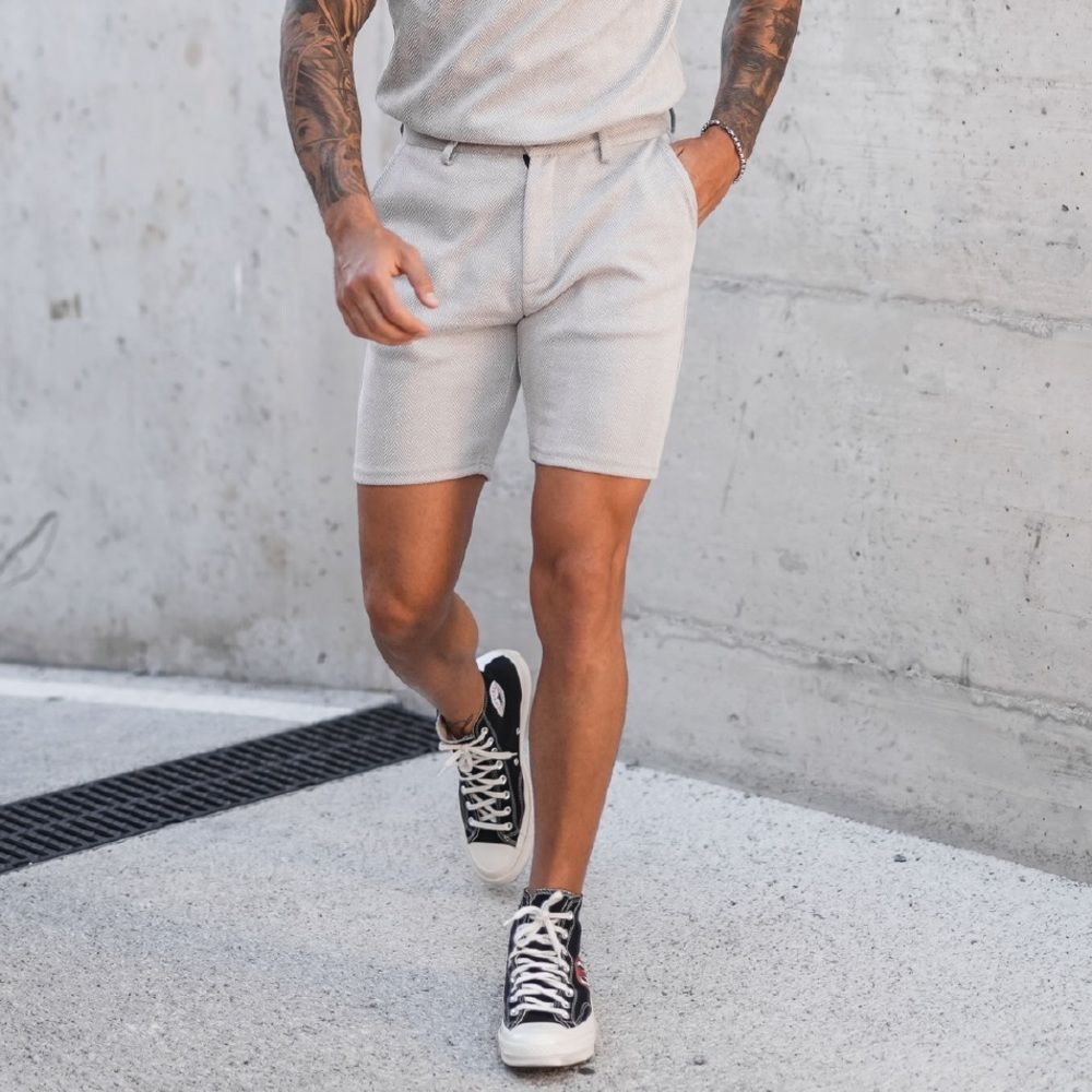 NWT Mauvais Zig Zag 8” Smart Shorts in Gray Taupe Herringbone Men’s Size 30 NEW
